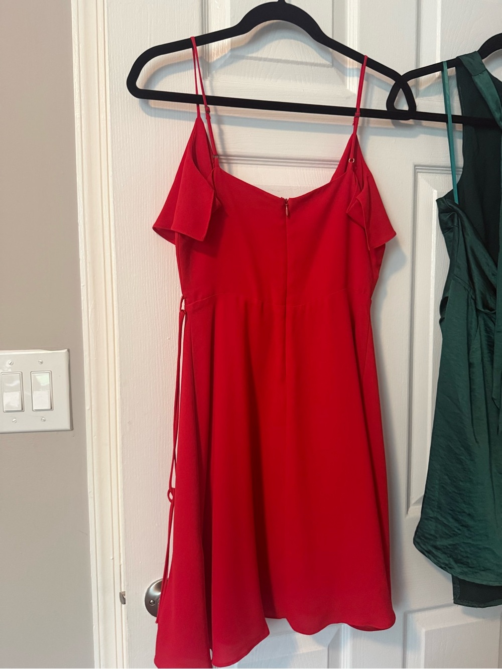 bebe Red Ruffle Slip Mini Dress - Picture 2 of 3